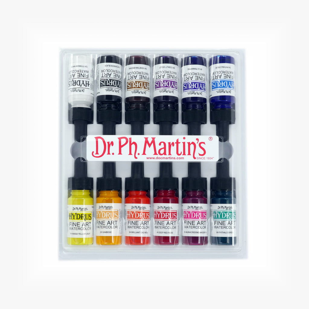Dr. Ph. Martin's Hydrus Fine Art Watercolor, 0.5 oz, Set of 12 (Set 1)
