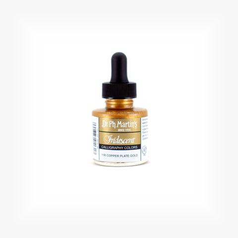 Dr. Ph. Martin's Iridescent Calligraphy Color, 1.0 oz, Copper Plate Gold (11R)