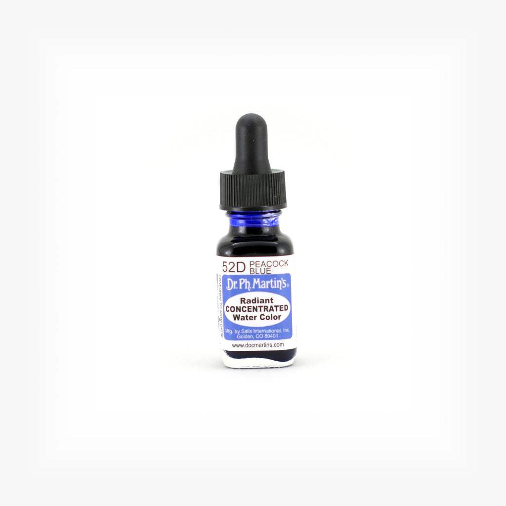 Dr. Ph. Martin's Radiant Concentrated Water Color, 0.5 oz, Peacock Blue (52D)