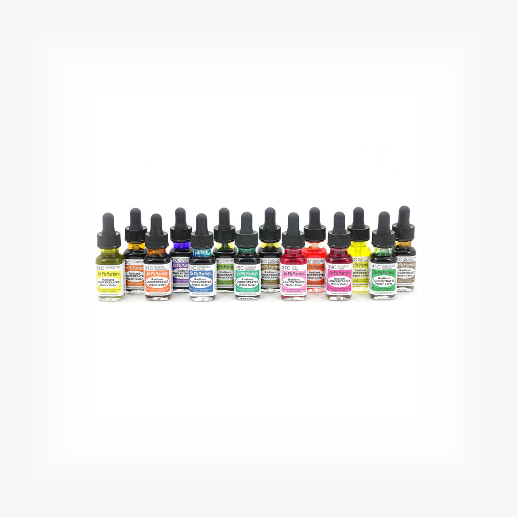 Dr. Ph. Martin's Radiant Concentrated Water Color, 0.5 oz, Set of 14 (Set C)