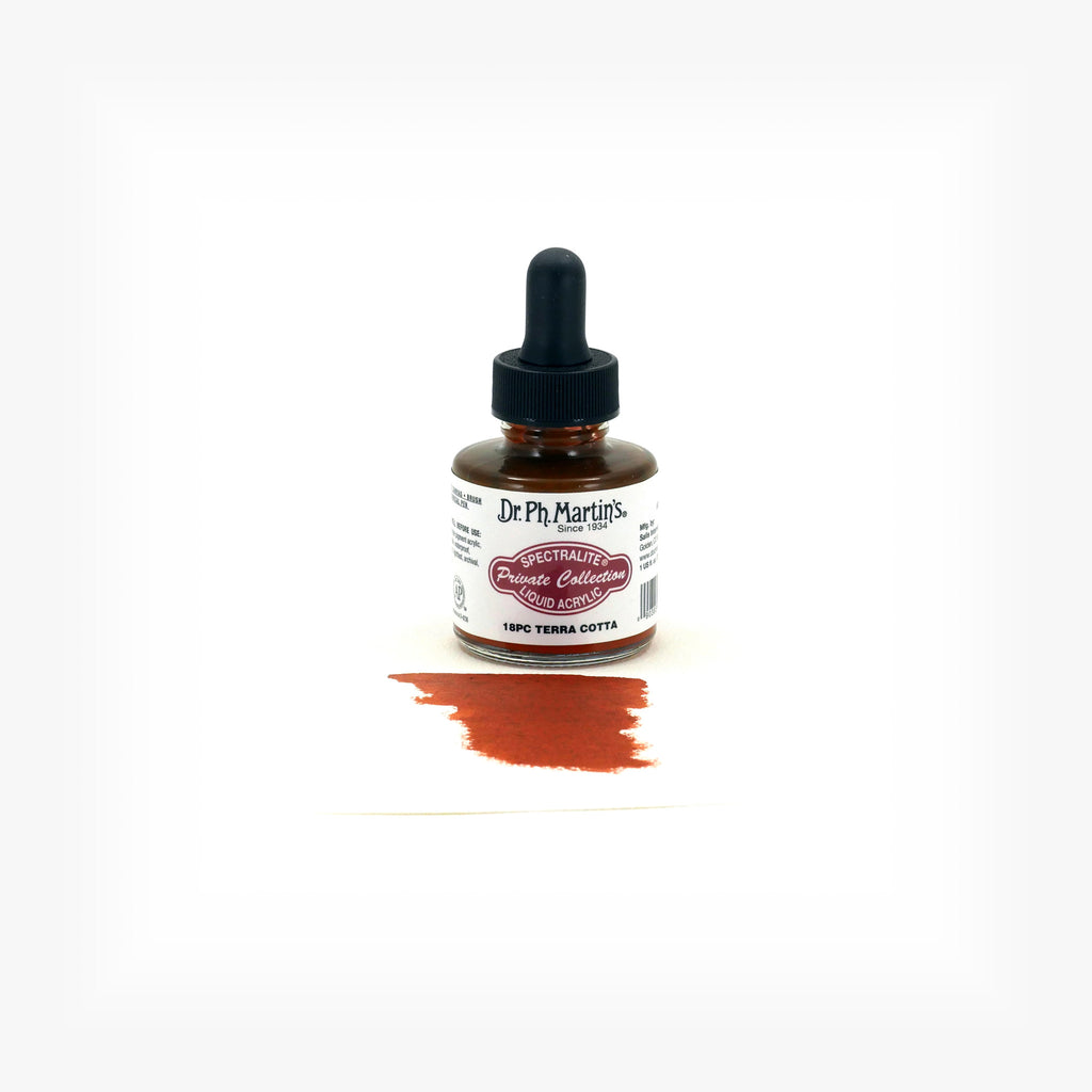 Dr. Ph. Martin's Spectralite Private Collection Liquid Acrylics, 1.0 oz, Terra Cotta (18PC)