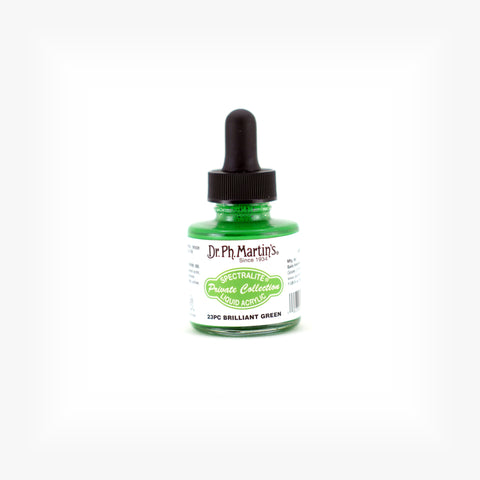 Dr. Ph. Martin's Spectralite Private Collection Liquid Acrylics, 1.0 oz, Brilliant Green (23PC)