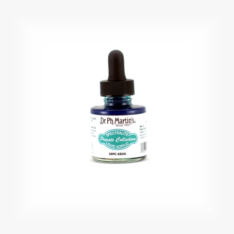 Dr. Ph. Martin's Spectralite Private Collection Liquid Acrylics, 1.0 oz, Aqua (28PC)