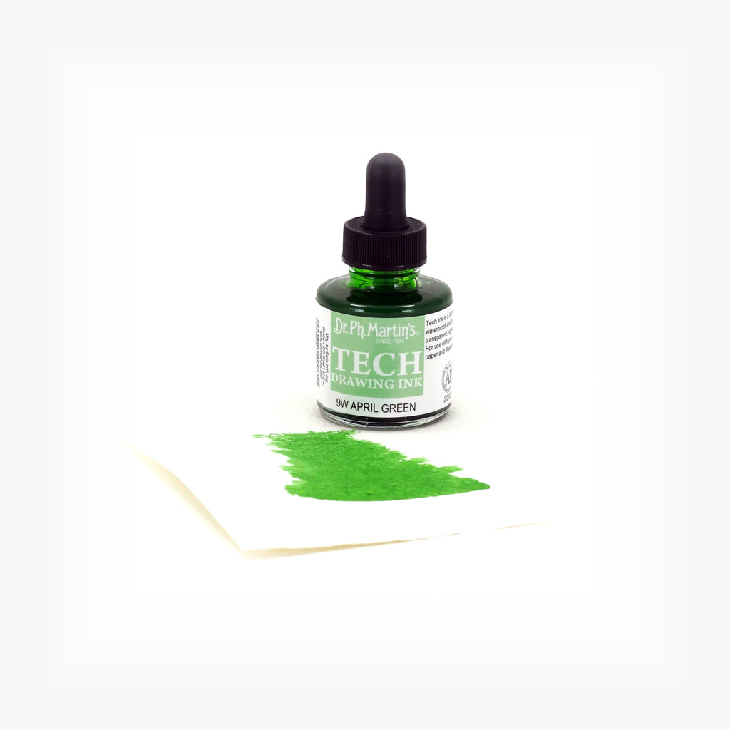 Dr. Ph. Martin's TECH Drawing Ink, 1.0 oz, April Green (9W)